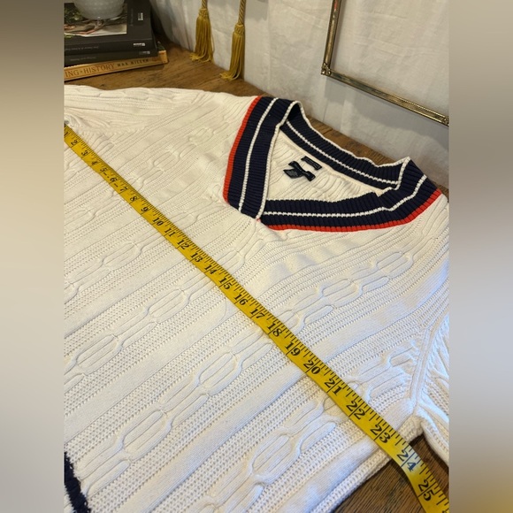 TOMMY HILFIGER Off-White Cable Knit Sweater XXL - Picture 7 of 8